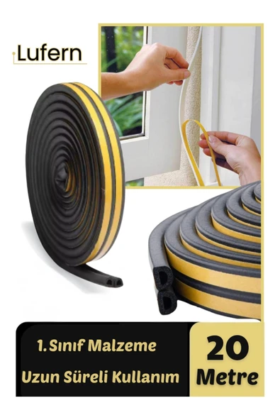 Siyah Kapı Ve Pencere Soğuk Izolasyon Fitili Kendinden Yapışkanlı Kauçuk Yalıtım Bant 2x10 = 20 Mt ürün görseli 1