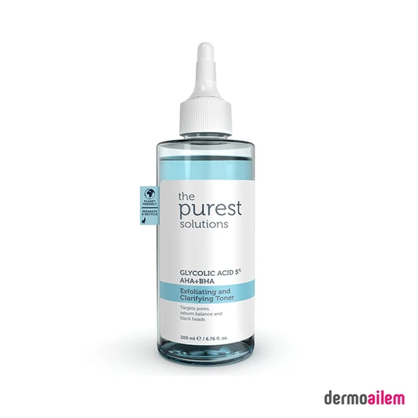 The Purest Solutions GLYCOLİC ACİD 5% AHA BHA 200 ml Gözenek Sıkılaştırıcı Ve Arındırıcı Tonik ürün görseli 1