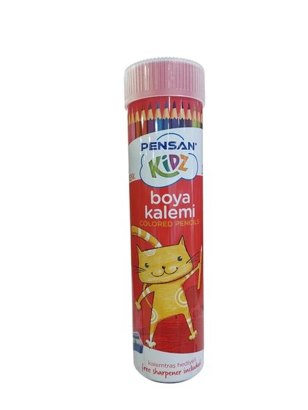 Pensan Kidz Kuru Boya Kalemi Tüplü 24 Renk Tam Boy Pe98052Tüp24 ürün görseli 1