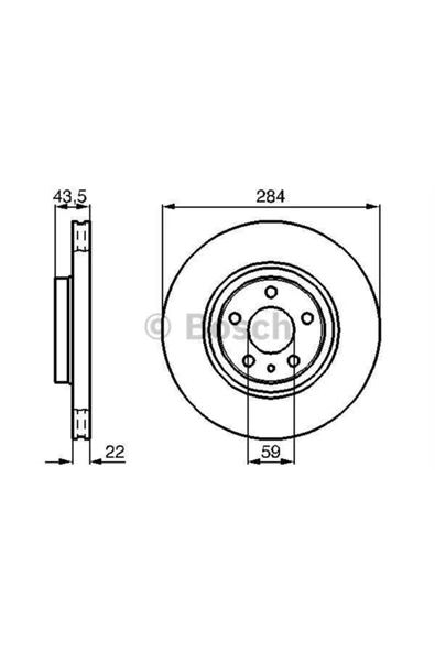 Bosch 2 Adet Fren Dıskı On Havalı 284 Mm ( Fıat Egea Doblo Fıorıno Opel Combo Alfa Romeo 147 156 164) ürün görseli 1