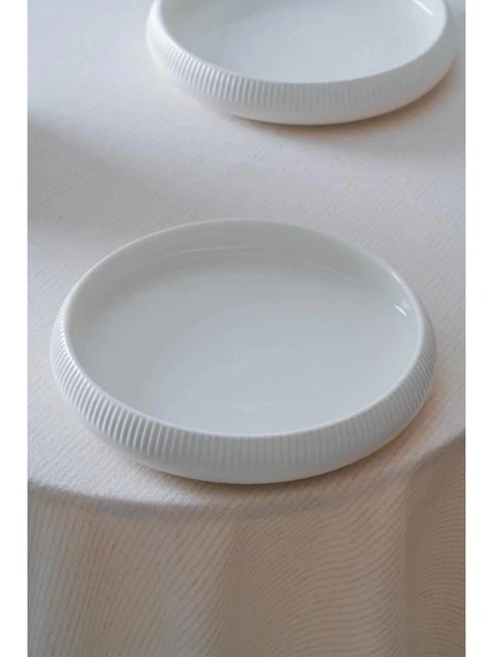 Acar Linea Porselen Beyaz Yuvarlak Tabak 6'lı 24 x 3.8 cm ürün görseli 1