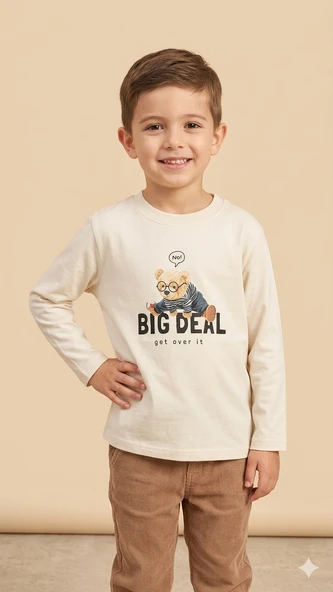 Erkek Çocuk Ayıcık Baskılı Sweat DMB-4157 ürün görseli 1