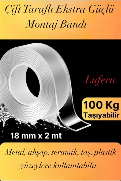 Dayanıklı Çift Taraflı İz Bırakmaz Şeffaf Çok Amaçlı Tamir Silikon Bant Güçlü Montaj 18mm X 2mt ürün görseli 1