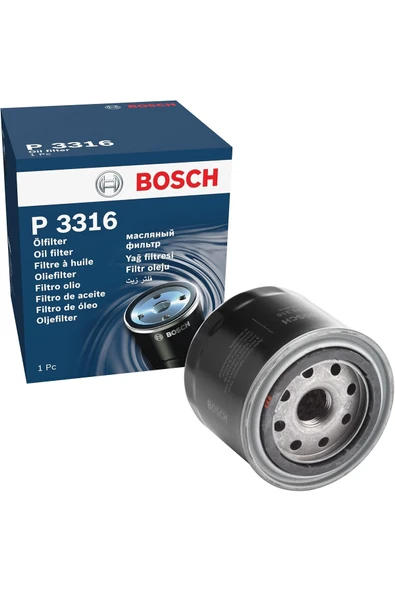 Bosch YAĞ FİLTRESİ HYUNDAI ACCENT MİLENYUM ADMIRE ERA GETZ ELANTRA BENZİNLİ MODELLER P3316 ürün görseli 1