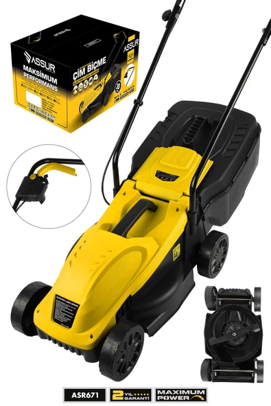 1200W 30L Toplama Torbalı Elektrikli Çim Biçme Makinesi ürün görseli 1