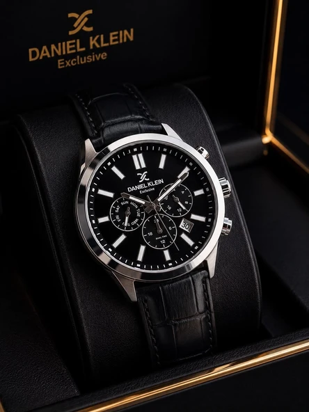 Daniel Klein Damat Ve Takım Elbiseye Özel 2 Yıl Garantili Deri Kordon Erkek Kol Saati VS.BLKT.1067 ürün görseli 1