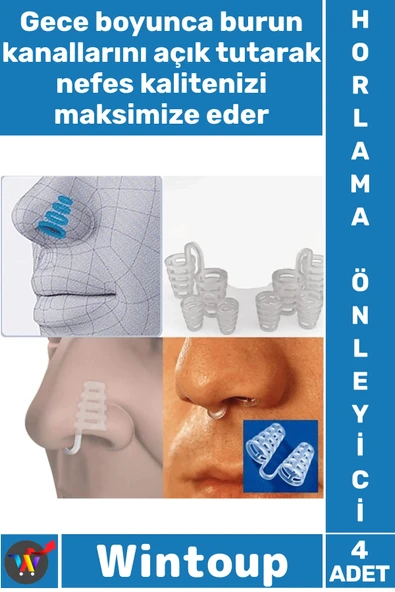 #Horlama Rahat Uyku Sağlayan Yumuşak Nefes Açıcı Horlama Önleyici Silikon Burun Delik Aparatı 4 Adet ürün görseli 1