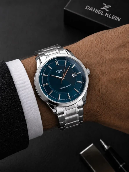 Daniel Klein Damat Ve Takım Elbiseye Özel 2 Yıl Garantili Çelik Kordon Erkek Kol Saati VS.BLKT.1059 ürün görseli 1