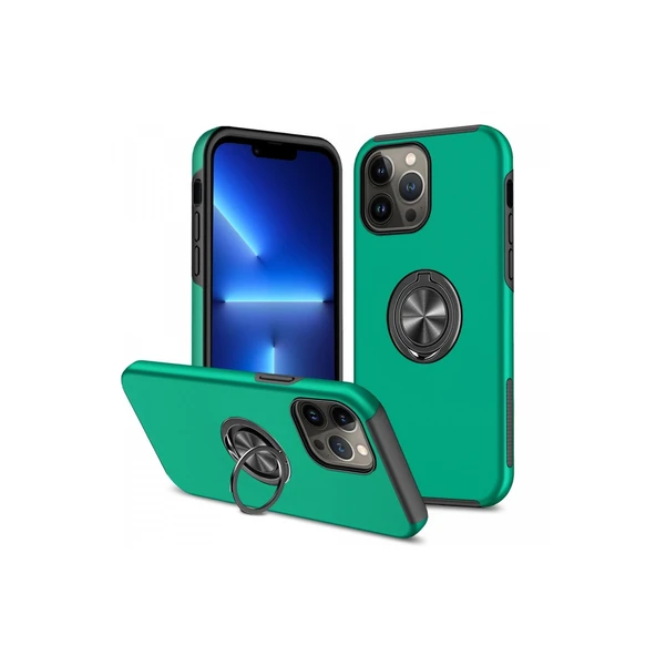 İphone 13 Pro Kılıf Elit Yüzüklü Kapak - Yeşil ürün görseli 1