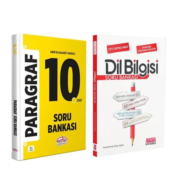 Editör 10. Sınıf Paragraf ve AKM Dil Bilgisi Soru Bankası Seti 2 Kitap ürün görseli 1