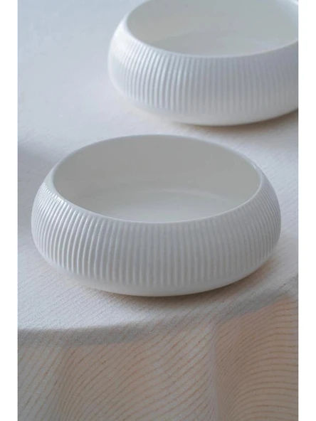 Acar Linea Porselen Beyaz Yuvarlak Kase 6'lı 18.2 x 6.3 cm ürün görseli 1