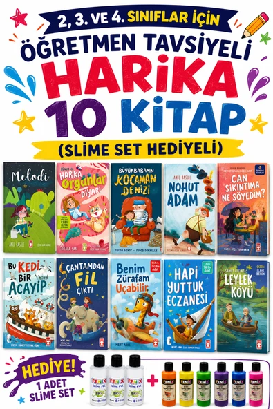 TİMAŞ 2,3. VE 4.SINIFLAR İÇİN ÖĞRETMEN TAVSİYELİ HARİKA 10 KİTAP -2 (SLİME SET HEDİYELİ) ürün görseli 1