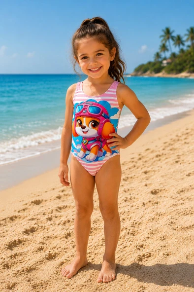 Cg Kids Kız Çocuk Karakter Baskılı Mayo ürün görseli 1
