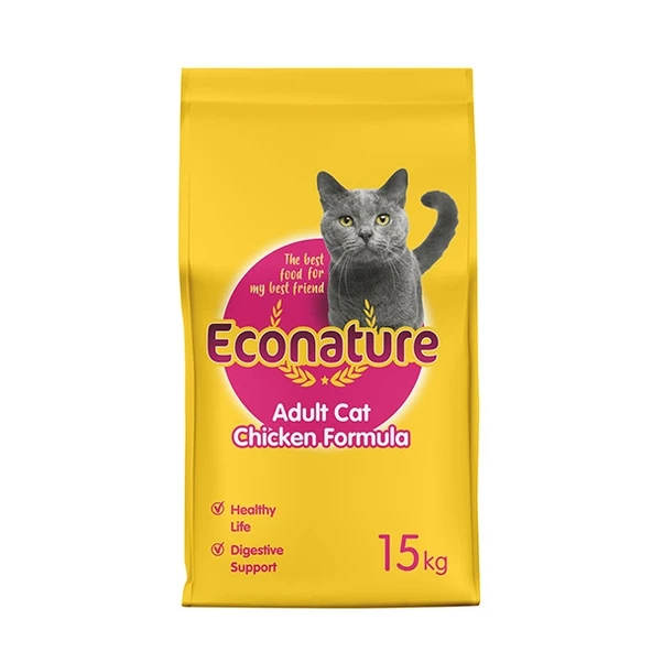 Econature Yetişkin Kuru Kedi Maması (Adult Cat) Sarı Ambalaj Tavuk Etli 15 KG ürün görseli 1