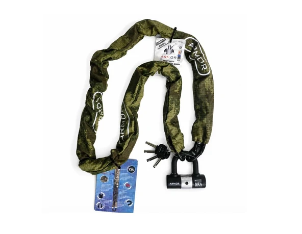 Armor Motosiklet Zincir Kilit ( 180cm-10mm ) Dövme Çelik Zincir U Bar ürün görseli 1