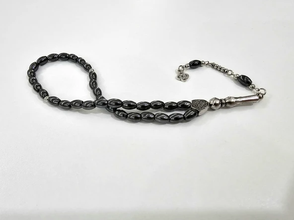 Orijinal Hematit Doğal Taş Tesbih (6x9 mm) Arpa Kesim ürün görseli 1