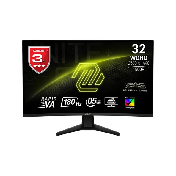 MSI 31.5 MAG 322URDF E16 3840x2160 (UHD) 16:09 FLAT RAPID IPS 160HZ 0.5MS (Min) FREESYNC PREMIUM GAMING MONITOR ürün görseli 1