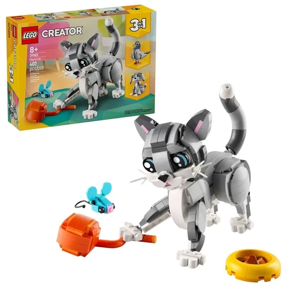 31163 Lego Creator 3in1 - Oyunbaz Kedi 407 parça +8 yaş ürün görseli 1