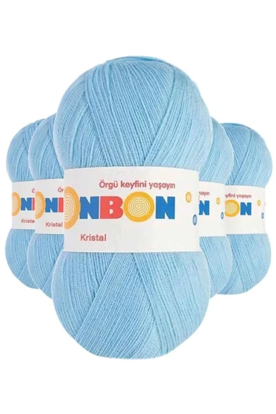 5 Adet Kristal El Örgü Lif İpi Ufuk Mavisi 98231 - bonbon mudanis ürün görseli 1