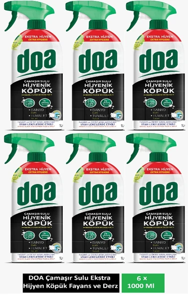 Doa Çamaşır Sulu Hijyenik Köpük Fayans ve Derz Temizleyici Ekstra Hijyen 1 Lt x 6 Adet ürün görseli 1