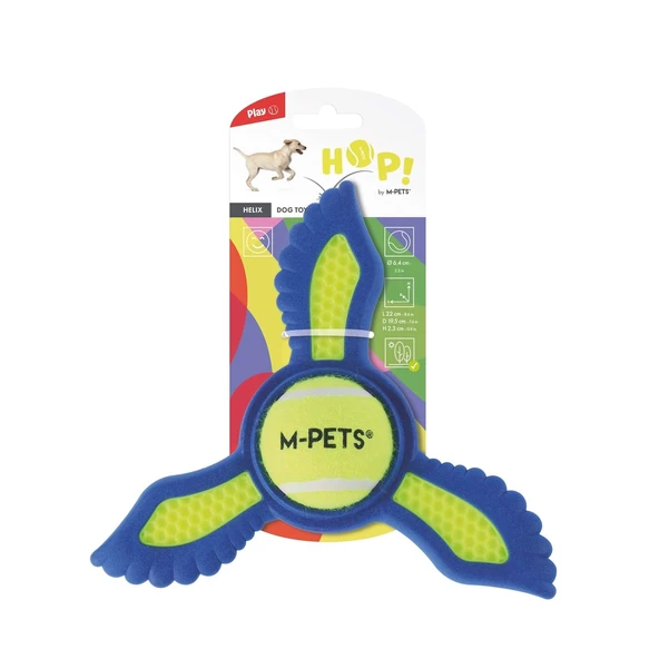 M-Pets Hop Helıx Köpek Oyuncağı Yellow & Blue ürün görseli 1