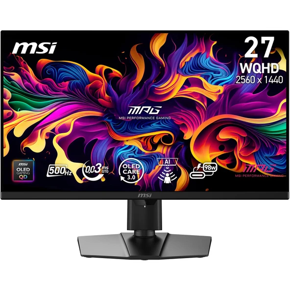 MSI 26.5 MPG 271QR QD-OLED X50 2560x1440 (WQHD) 16:9 FLAT QD-OLED 500HZ 0.03MS ADAPTIVE-SYNC GAMING MONITOR ürün görseli 1