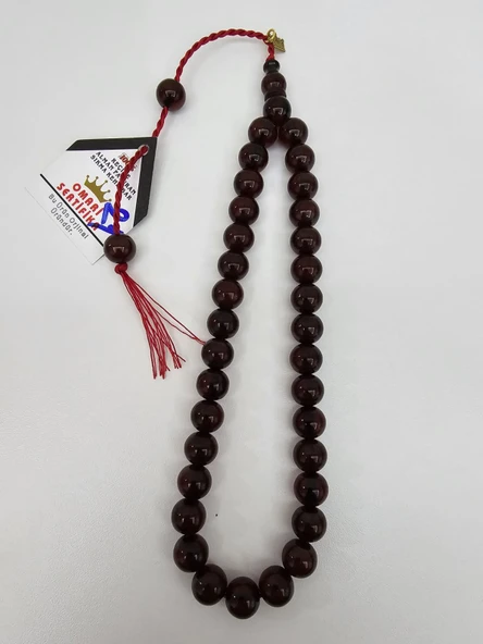 Omari İmzalı Sertifikalı Alman Faturan Sıkma Kehribar Tesbih 10,5x11,5 mm Küre Kesim ürün görseli 1