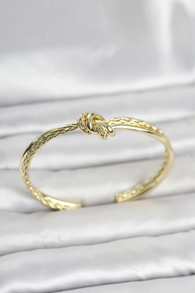 Gold Renk Düğüm Model Pirinç Kadın Bileklik - EBJ260612W44072 ürün görseli 1