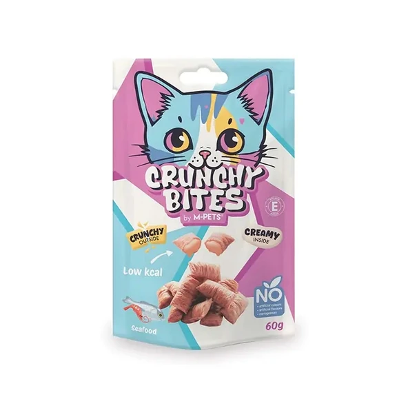 M-Pets Crunchy Bites Deniz Mahsullü Kedi Ödülü 60gr ürün görseli 1