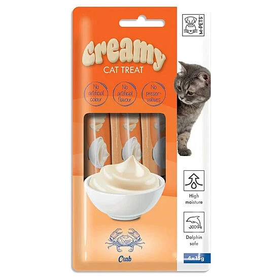 M-Pets Creamy Yengeçli Ek Besin ve Kedi Ödülü 4x15 Gr ürün görseli 1