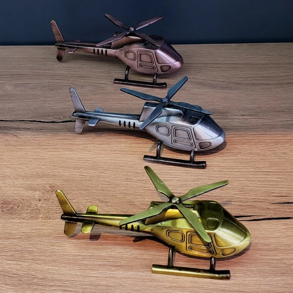 Dekoratif Metal Helikopter ürün görseli 1