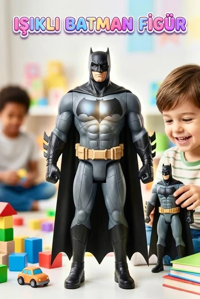 Batman Işıklı ve Sesli Hareketli Eklemli 30 cm - Figür İkonik Pelerinli Figür Oyuncak ürün görseli 1