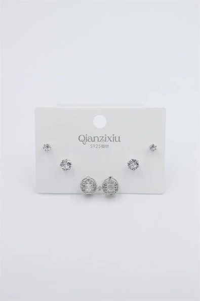 Çoklu Set Küpe - Gümüş ürün görseli 1