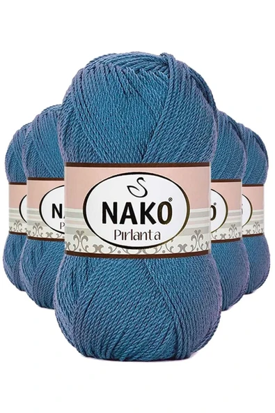 5 Adet Pırlanta Amigurumi El Örgü İpi Yünü Turkuaz 3409 - nako mudanis ürün görseli 1