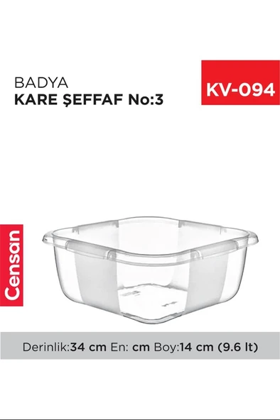 Kare Şeffaf Badya 1 Adet 3 No Royaleks-E166 ürün görseli 1