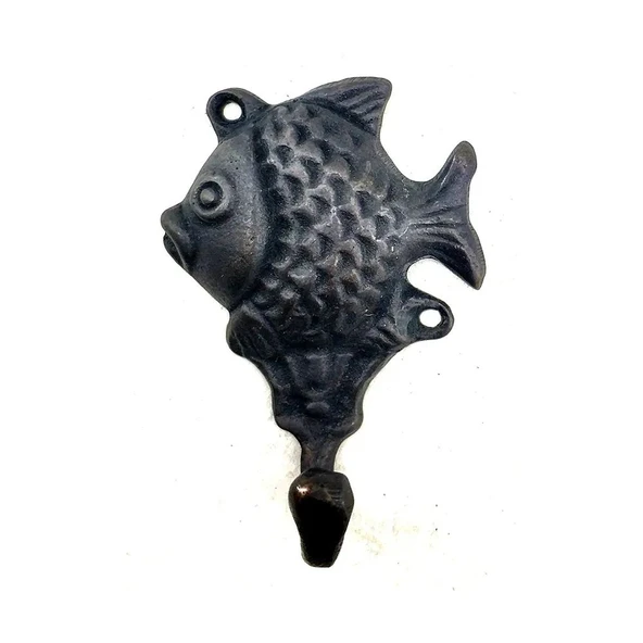 Antika Tarz Dekoratif Pirinç Balık Figürlü Askı - 84x51mm, Oksit ürün görseli 1