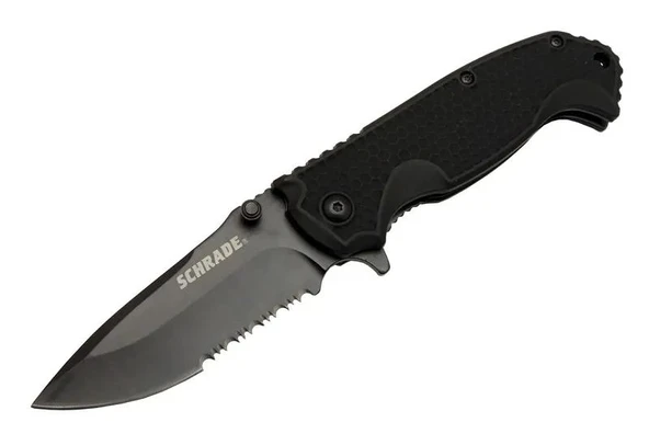 Schrade 5-1 Siyah Kamp Çakı 20cm- Yarı Otomatik, Testere Detaylı, Kemerlikli ürün görseli 1