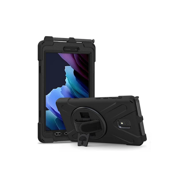 Galaxy Tab Active 3 T577 Uyumlu Tam Koruma Defender  Askılı 360° Dönebilir Standlı Zırh Tablet Kılıfı ürün görseli 1