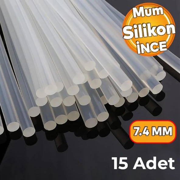 SGS F1000 7.4 mm 15 Adet İnce Şeffaf Mum Silikon - Hobi ve Tamir Silikonu ürün görseli 1