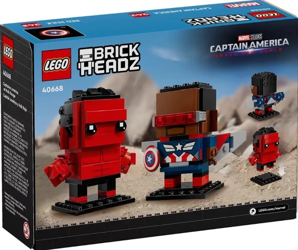 LEGO 40668 BrickHeadz Captain America and Red Hulk ürün görseli 1