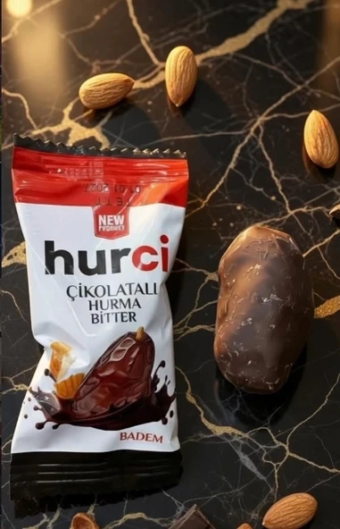 HURCİ BİTTER ÇİKOLATA KAPLI BADEMLİ HURMA 250 GR ürün görseli 1
