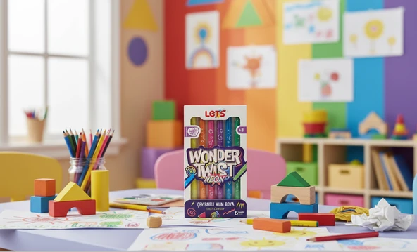 Lets Wonder Twist Neon Çevirmeli Mum Boya 6 Renk L03010 ürün görseli 1