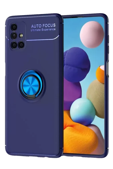 Newface Samsung Galaxy M51 Kılıf Range Yüzüklü Silikon - Mavi ürün görseli 1