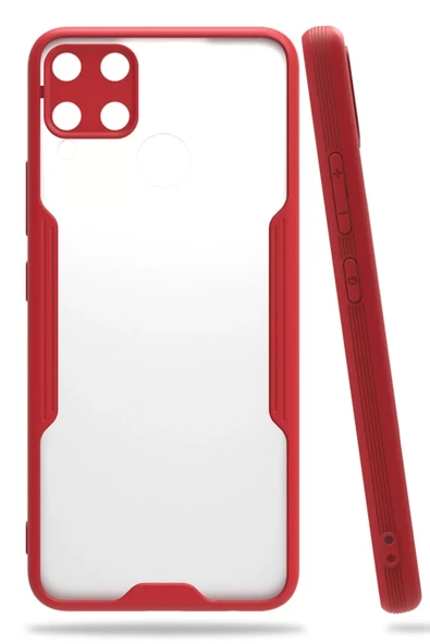 Newface Realme C15 Kılıf Platin Silikon - Kırmızı ürün görseli 1