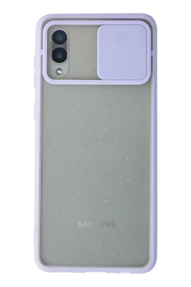 Newface Samsung Galaxy A02 Kılıf Palm Buzlu Kamera Sürgülü Silikon - Lila ürün görseli 1