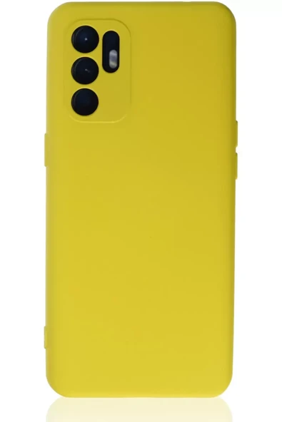 Newface Oppo Reno 6 Kılıf Nano içi Kadife Silikon - Sarı1 ürün görseli 1