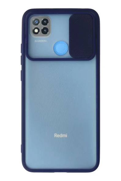 Newface Xiaomi Redmi 9C Kılıf Palm Buzlu Kamera Sürgülü Silikon - Lacivert ürün görseli 1