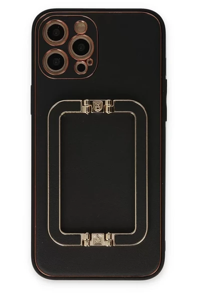 Newface Apple iPhone 12 Pro Max Kılıf Coco Elit Kapak - Siyah ürün görseli 1