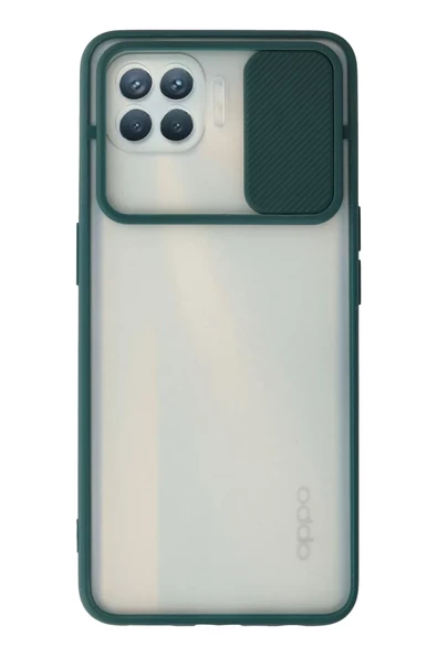 Newface Oppo Reno 4 Lite Kılıf Palm Buzlu Kamera Sürgülü Silikon - Yeşil ürün görseli 1