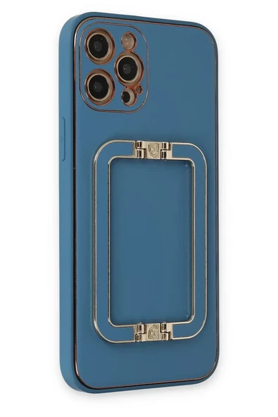 Newface Apple iPhone 12 Pro Kılıf Coco Elit Kapak - Mavi - Resim 2